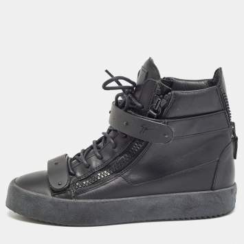 Pre Owned Giuseppe Zanotti Brown Leather London High Top Sneakers Size 41