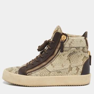 Giuseppe Zanotti Black/White Snakeskin Embossed And Leather Giuseppe Zanotti Black/White Snakeskin Embossed And Leather