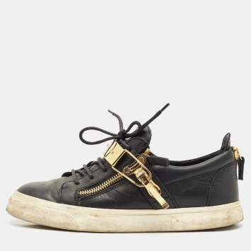 Pre Owned Giuseppe Zanotti Black Leather Low Top Sneakers Size 41