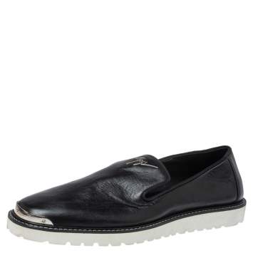 Pre Owned Giuseppe Zanotti Black Leather Slip On Sneakers Size 44