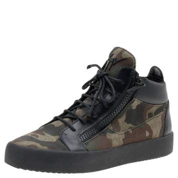 Pre Owned Giuseppe Zanotti Multicolor Camouflage High Top Sneakers Size 43