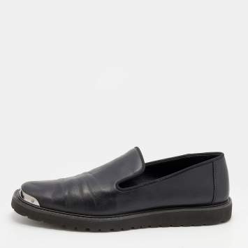 Pre Owned Giuseppe Zanotti Black Leather Slip On Loafers Size 43