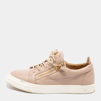 Pre Owned Giuseppe Zanotti Beige Leather Low Top Sneakers Size 40