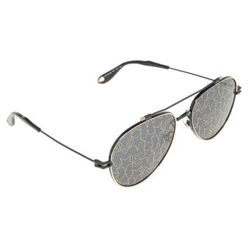 Pre Owned Givenchy Black/Gold GV7057/S Nude Aviator Sunglasses
