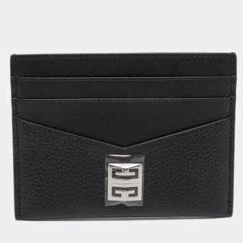 Pre Owned Givenchy Black Leather Card Holder