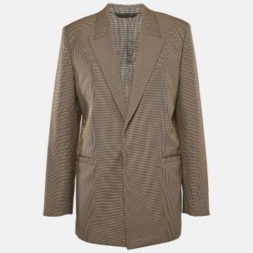 Givenchy Brown Houndstooth Single Breasted Blazer S
