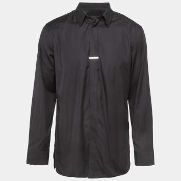Pre Owned Givenchy Black Jacquard Cotton Long Sleeve Shirt XXL