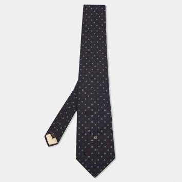 Pre Owned Givenchy Monsieur Vintage Printed Silk Tie