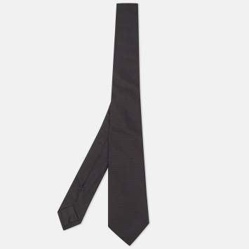 Pre Owned Givenchy Black Silk Skinny Tie 