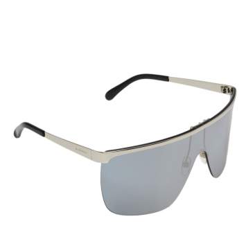 Pre Owned Givenchy Silver Tone/Silver Mirrored GV 7117/S Shield Sunglasses