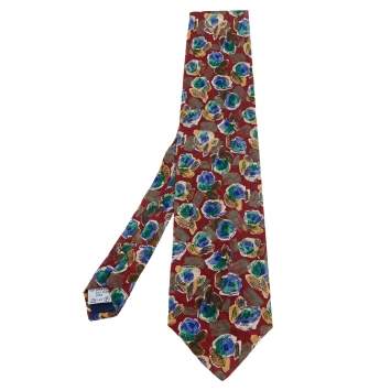 Pre Owned Givenchy Gentleman Multicolor Printed Silk Tie