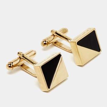 Pre Owned Givenchy Composite Gold Tone Toggle Cufflinks