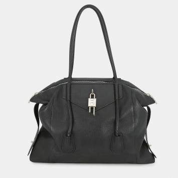 مملوكة مسبقًا Givenchy Antigona Padlock Soft Tote Bag Black Leather Size Large