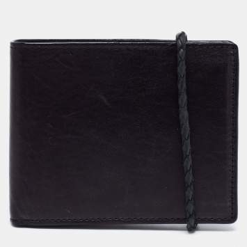 Pre Owned Givenchy Dark Brown Leather Bifold Wallet