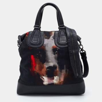 Pre Owned Givenchy Black Canvas and Leather Doberman Tote