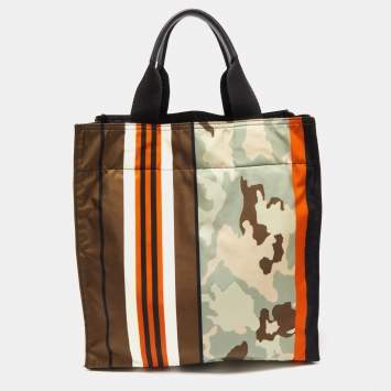 Pre Owned Givenchy Multicolor Camouflage and Striped Nylon Tote