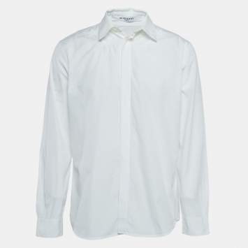 Pre Owned Givenchy White Star Embroidered Cotton Shirt L