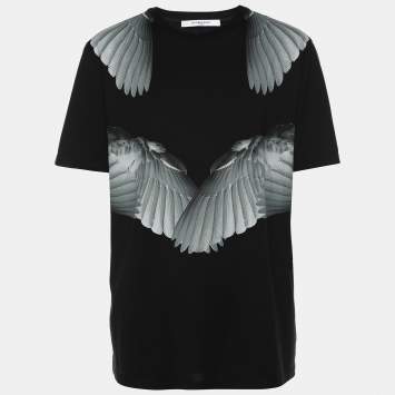 Pre Owned Givenchy Black Cotton Wings Print T-Shirt M
