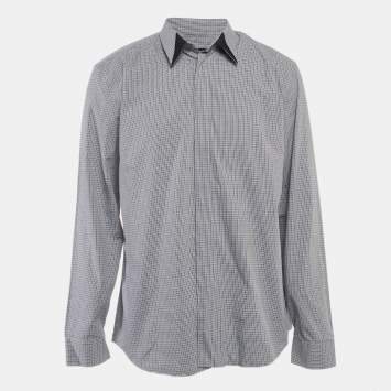 Givenchy Blue/Multicolor Gingham Cotton Button Front Shirt XXXL