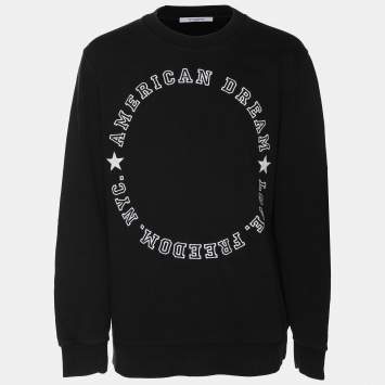 Pre Owned Givenchy Black Cotton American Dream Varsity Text Sweatshirt M