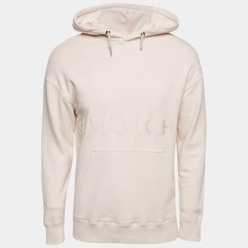 Pre Owned Givenchy Pink Logo Embroidered Cotton Knit Hoodie XS