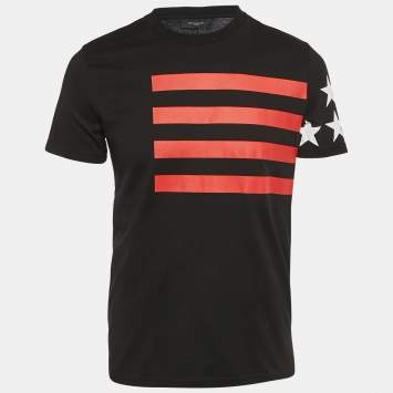 Pre Owned تـي شـيـرت غـيـفـنـشـي جـيـرنـزي مـطـبـوع أسـود يـاقـة دائرية مـقـاس صـغـيـر (سمول)