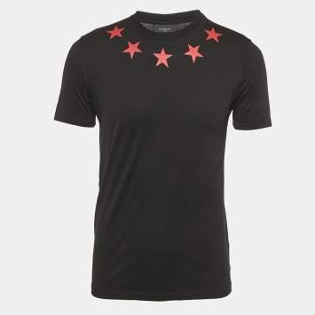 Pre Owned Givenchy Black Stars Print Jersey Crew Neck T-Shirt S