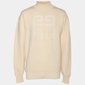 مملوكة مسبقًا سويتر جيفنشي خليط صوف بيج فاتح مقاس كبير (لارج)