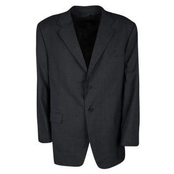 Pre Owned Givenchy Grey Wool Tailored Two Button Blazer 5XL