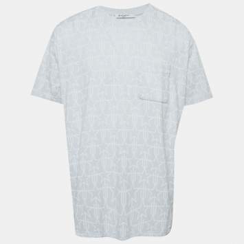 Pre Owned Givenchy Blue Star Print Jersey Crewneck T-Shirt L