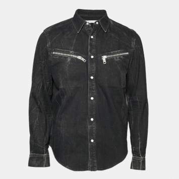 Pre Owned Givenchy Black Faded Effect Denim Shirt L