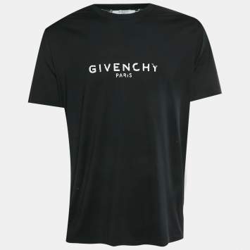 Pre Owned Givenchy Black Logo Print Jersey Oversized T-Shirt XL