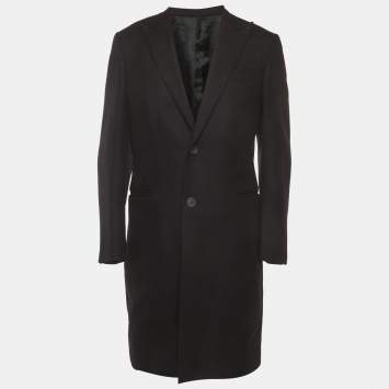 Pre Owned Givenchy Black Wool Mid Length Coat M