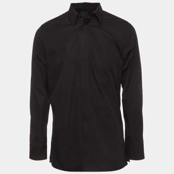 Pre Owned Givenchy Black Cotton Long Sleeve Shirt L 