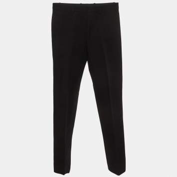 Pre Owned Givenchy Black Cotton Straight Leg Tailored Trousers S