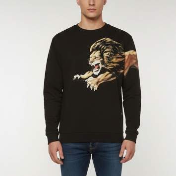 Pre Owned Givenchy Black Printed Jersey Crewneck Sweatshirt XXL 