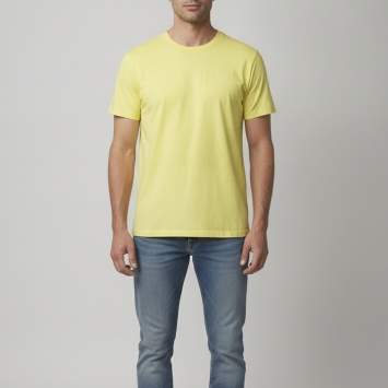 Pre Owned Givenchy Yellow Logo Tape Jersey Crewneck T-Shirt S