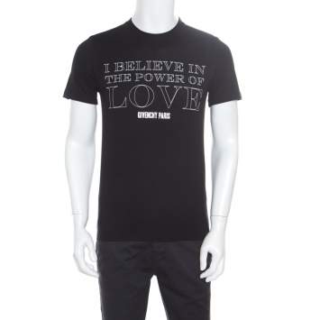 Pre Owned Givenchy Black Cotton Power Of Love T-Shirt XS