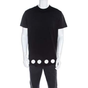 Pre Owned Givenchy Black Cotton Jersey Knit Circular Mirror Embellished Columbian Fit T-Shirt XXS