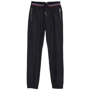 Pre Owned Givenchy Black Wool Blend Contrast Grosgrain Waistband Joggers XXS