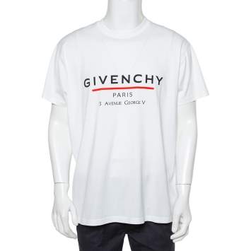 Pre Owned Givenchy White Cotton Logo Print Crewneck T-Shirt XS
