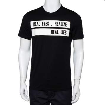 Pre Owned Givenchy Black Cotton Realize Crew Neck T-Shirt S