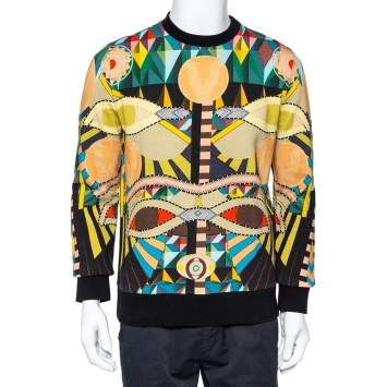 Pre Owned Givenchy Multicolor Abstract Printed Cotton Crewneck Sweatshirt M