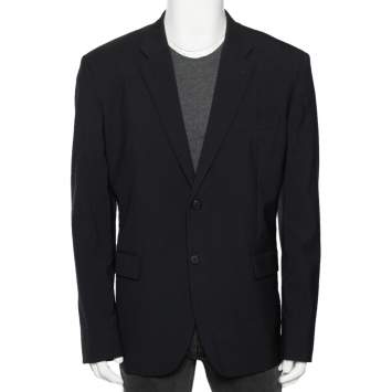 Pre Owned Givenchy Blue Wool Tailored Blazer XXXL