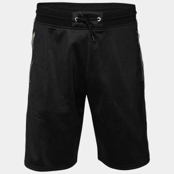 Pre Owned Givenchy Black Jersey Logo Tape Trimmed Shorts M