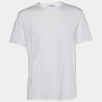 Pre Owned Givenchy White Jersey Star Patch Cuban Fit T-Shirt XL