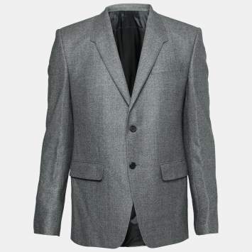 Pre Owned Givenchy Grey Wool Long Sleeve Blazer XL