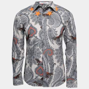 Pre Owned Givenchy Multicolor Paisley Printed Cotton Star Applique Shirt S