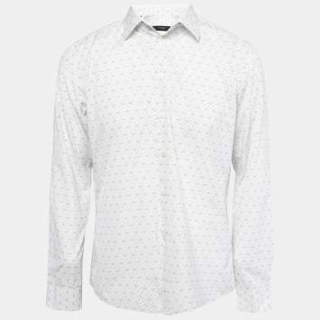 Pre Owned Givenchy White Printed Cotton Full Sleeve Shirt L