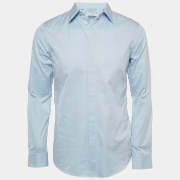 Pre Owned Givenchy Light Blue Cotton Long Sleeve Shirt M